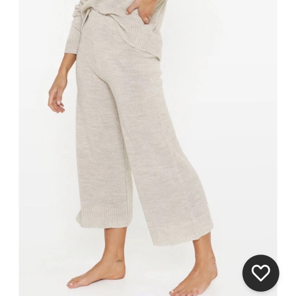 Nasty Gal Knitted Sweater Lounge Wide Leg Cropped Pants Size Large - Picture 2 of 7